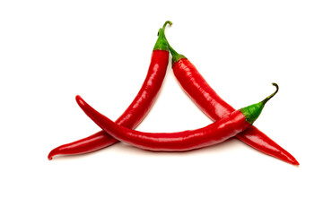 Chilli. Red  chili peppers isolated on white background.