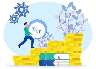 Illustration vector graphic cartoon character of pay taxes