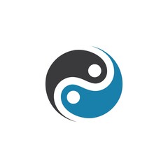 yin yang people concept design vector icon illustration