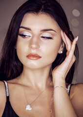 glamour make up look for party silver glitter