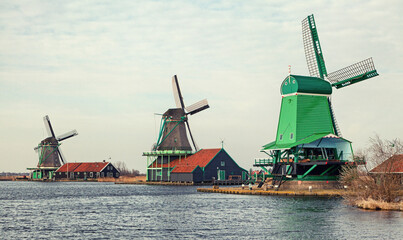 Windmills in Zaanse Schans museum