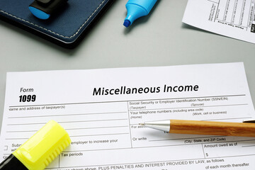  Financial concept about Form 1099 Miscellaneous Income with sign on the page.