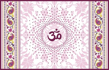 aum syllable , paisley design ,Hinduism , India	