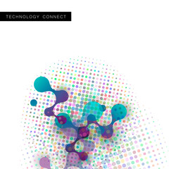 Abstract volumetric blue molecules white background. Vector logo design elements.