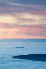 Obraz premium sea of fog in the valleys of Emmental and over the Berner Mittelland