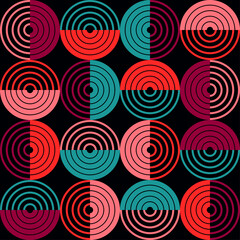 A simple banner with a decorative geometric pattern. Memphis. Square modules. The color composition. Seamless background. Vector illustration for web design or print.