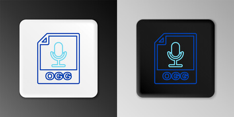 Line OGG file document. Download ogg button icon isolated on grey background. OGG file symbol. Colorful outline concept. Vector.