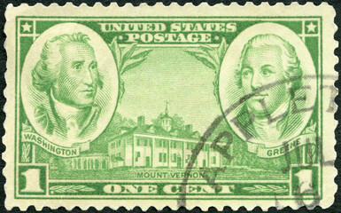UNITED STATES OF AMERICA - 1936: shows George Washington (1732-1799), Nathanael Greene (1742-1786)...