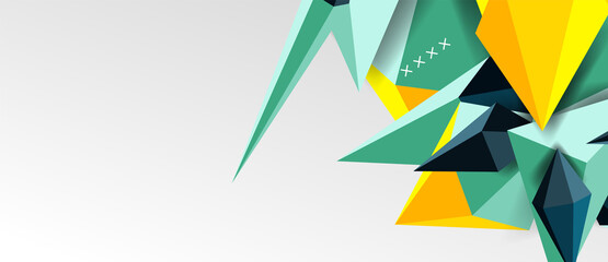 3d low poly abstract shape background vector illustration