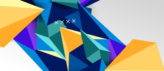 3d low poly abstract shape background vector illustration