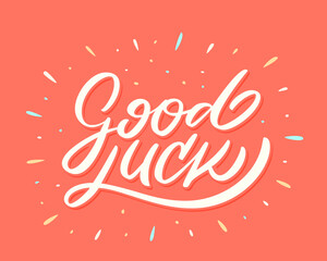 Good luck. Farewell card. Vector lettering.