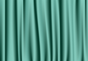 Illustration of turquoise blue curtains. Vector illustration.