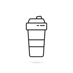 black shaker cup thin line icon