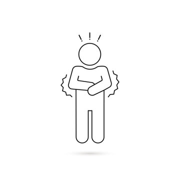 recommend clip art: thin line black man figure like shiver