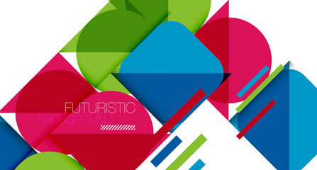 Clean minimal geometric abstract background with triangles and circles. Vector illustration for covers, banners, flyers and posters and other designs