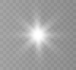 A bright flash of light flickering on a transparent background, for vector illustrations and backgrounds.	