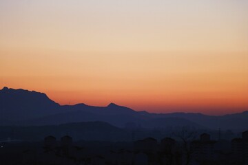 sunset in the mountains