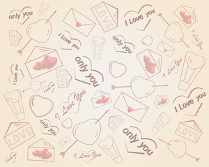 
I love you Valentine's Day. Vector illustration.