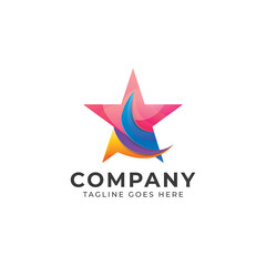 Fototapeta na wymiar Color Full Star logo design