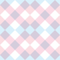 Pastel oink and purple checkered geometric plaid pattern vector