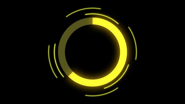 Futuristic circle progress bar animation , Alpha channel (transparent background)