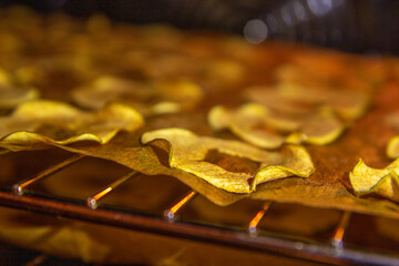 Apfelchips im Ofen. Gesunder, leckerer Snack.