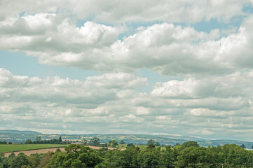 Fototapeta na wymiar Clouds rolling over the Wales countryside.