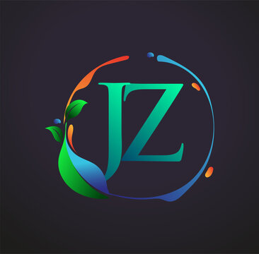 Initial Letter JZ With nature elements Logo, colorful nature and environment logo. vector logo for business and company identity.