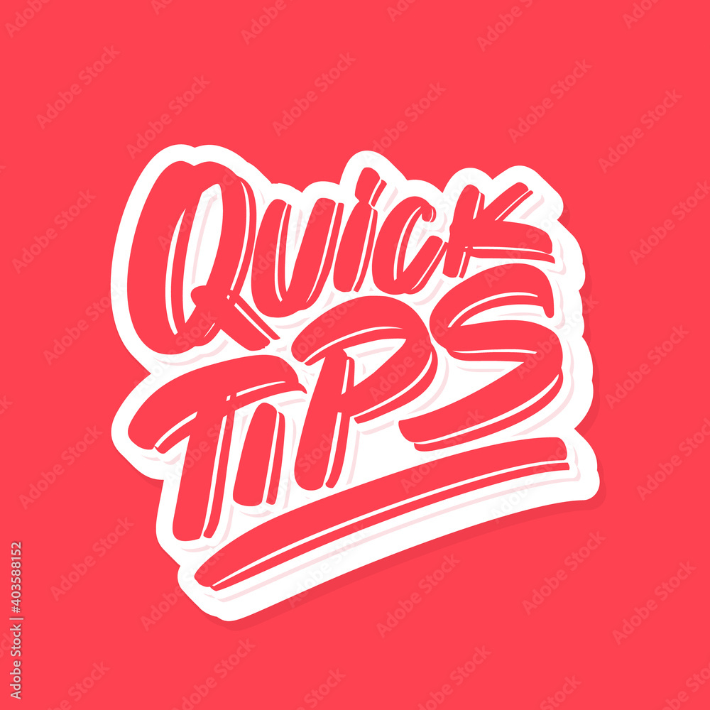 Canvas Prints Quick tips. Vector lettering icon.