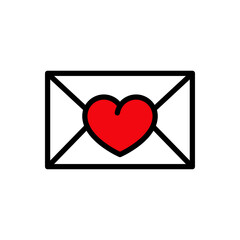 Felicitación por San Valentín. Logotipo sobre con corazón con lineas con color rojo