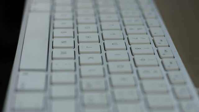 closeup white keyboard. Laptop keyboard. Point of view. Computer keyboard. Buttons Laptop
