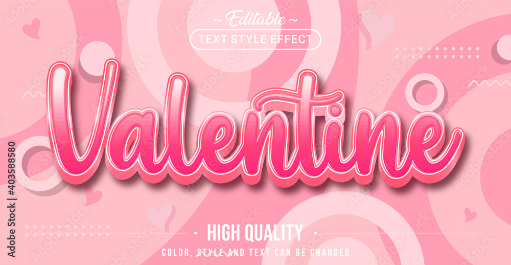 Aufkleber editable text style effect - valentine text style theme.