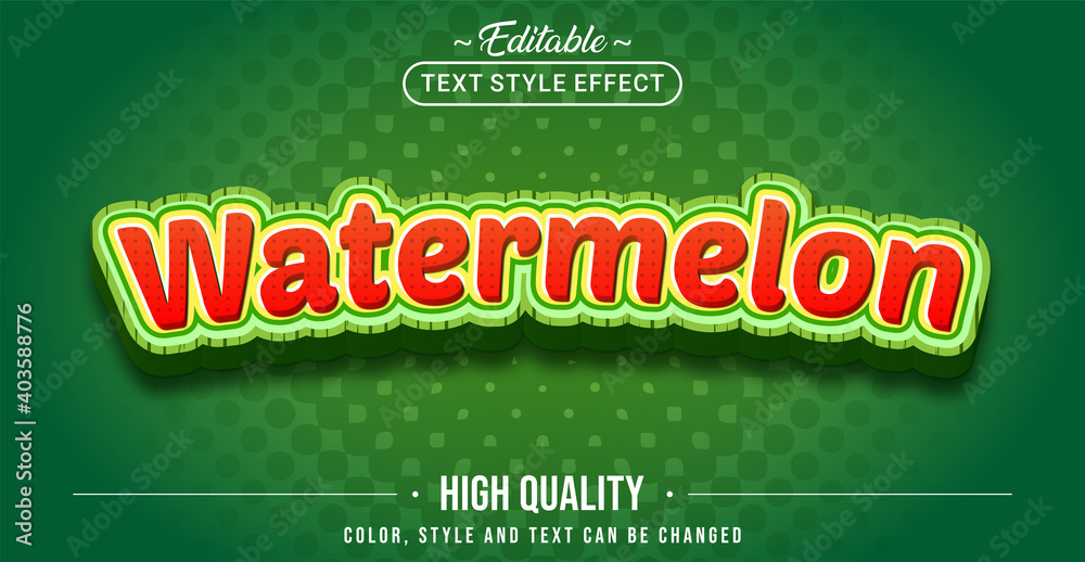Poster Editable text style effect - Watermelon text style theme.