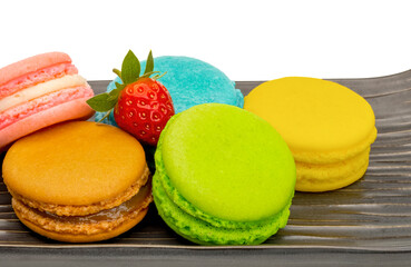 Colorful macaroon french dessert