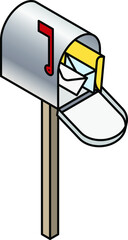 A letterbox opened to show some letters. You have mail.