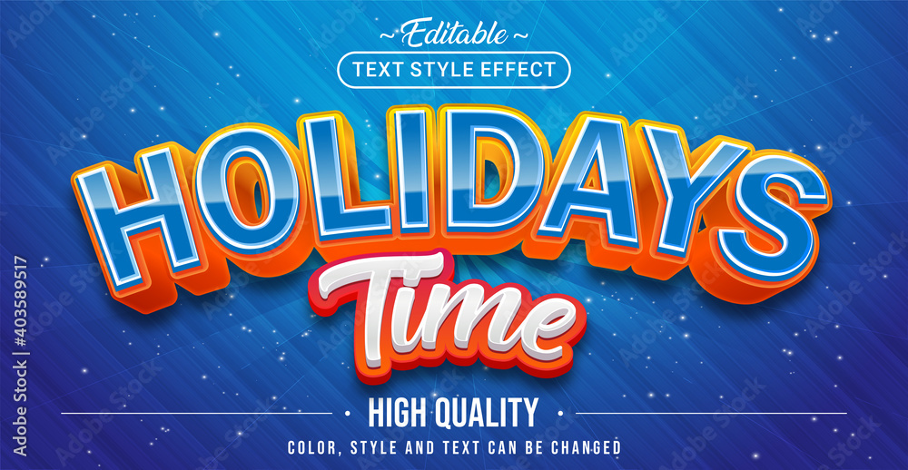 Poster Editable text style effect - Holiday Time text style theme.