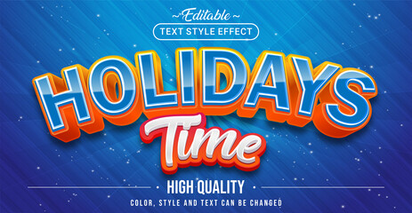 Editable text style effect - Holiday Time text style theme.