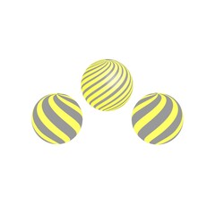 Abstract round vector shapes set in grey and yellow colors.