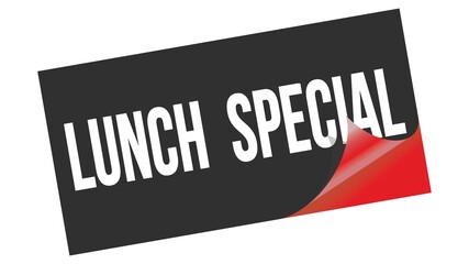 LUNCH  SPECIAL text on black red sticker stamp.