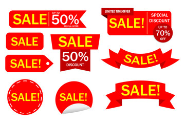 Special offer sale banner for your design . discount clearance event festival . minimal style . sticker price tag . badge . Flat linear , illustration vector