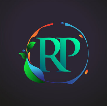 Initial Letter RP With nature elements Logo, colorful nature and environment logo. vector logo for business and company identity.