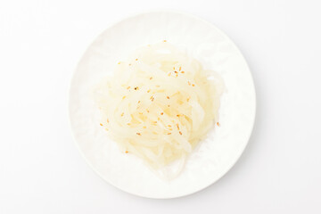 Radish herbs on white background