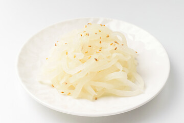 Radish herbs on white background