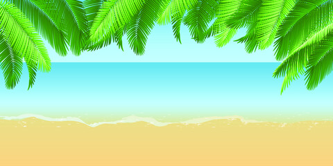 Fototapeta na wymiar Green coconut leaves for background.Vector.Illustration.