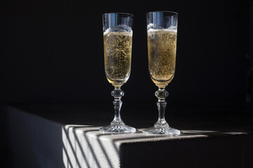 Close up Champagne glasses