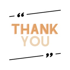 Thank you word in frame on white background