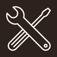 Wrench and screwdriver. Tools icon
