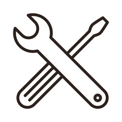 Wrench and screwdriver. Tools icon