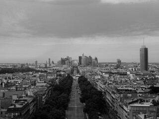 view of Paris from the Arc de Triumph