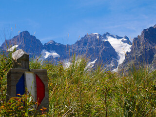 Alpine sing with mountains